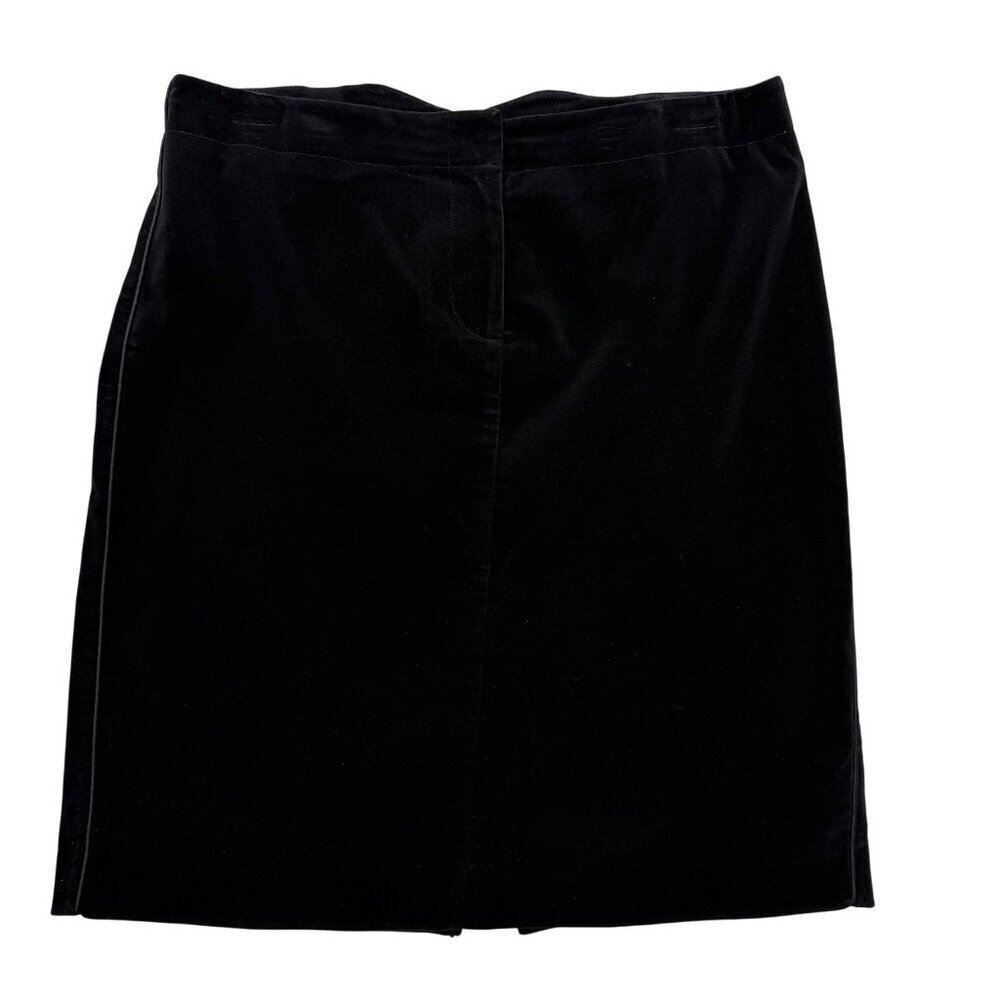 Context Black Velvet Skirt Knee Length Stretch‎ Goth Holiday Size 12